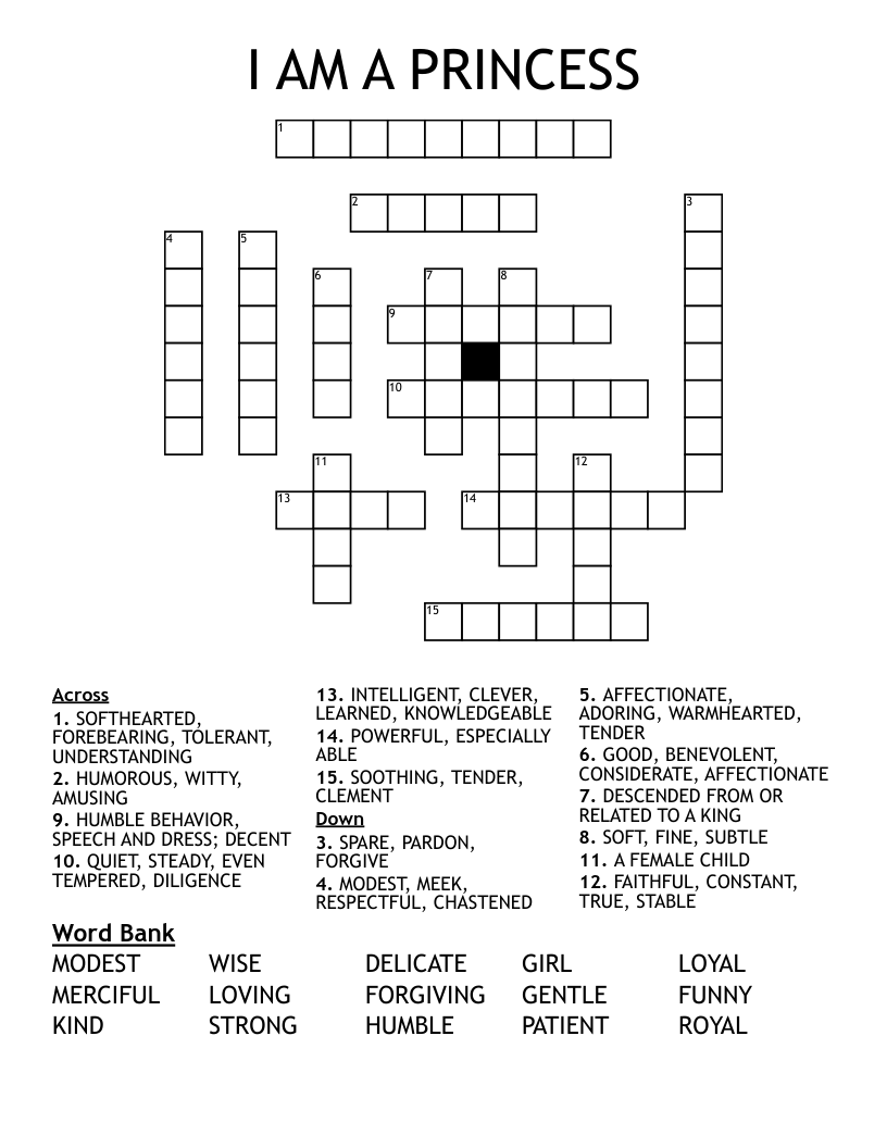 I AM A PRINCESS  Crossword