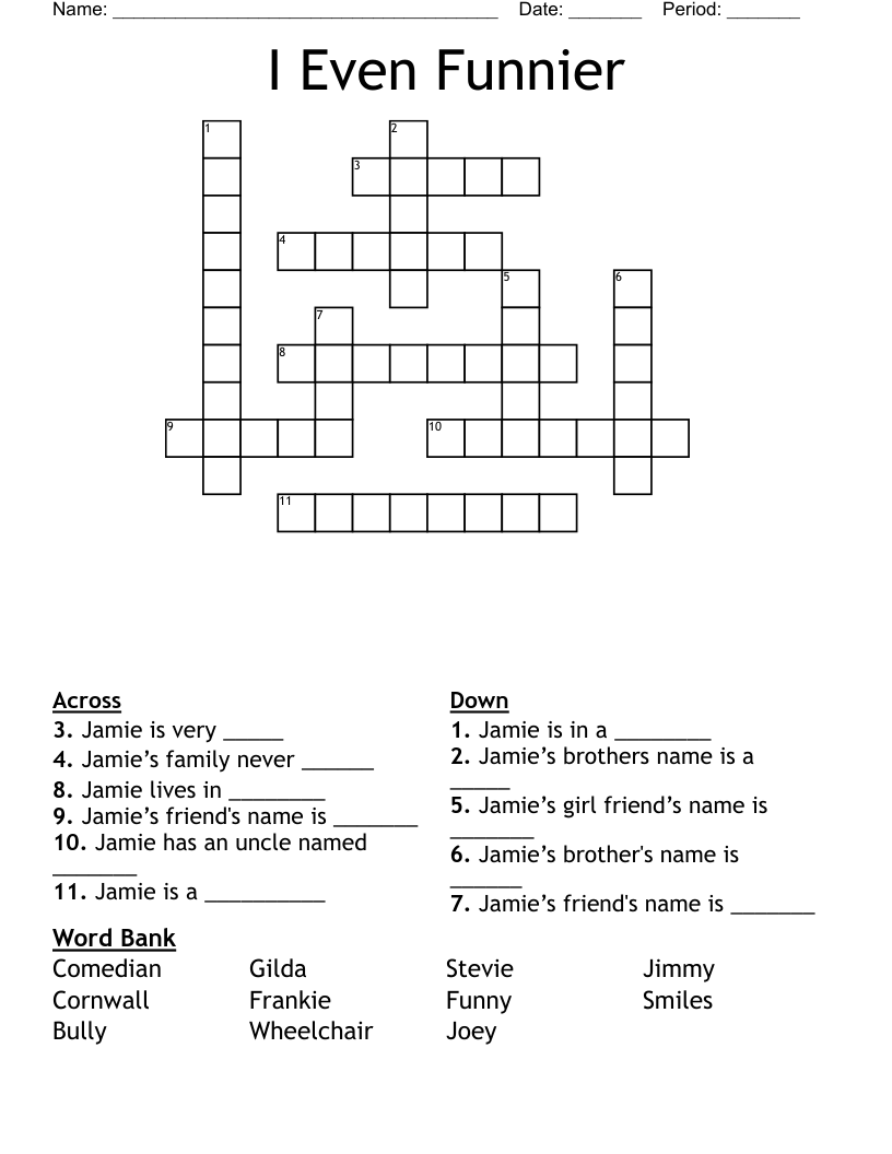 I Even Funnier Crossword