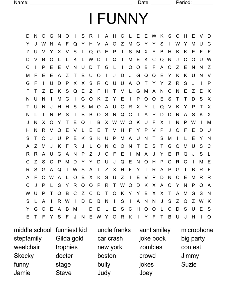 I FUNNY Word Search