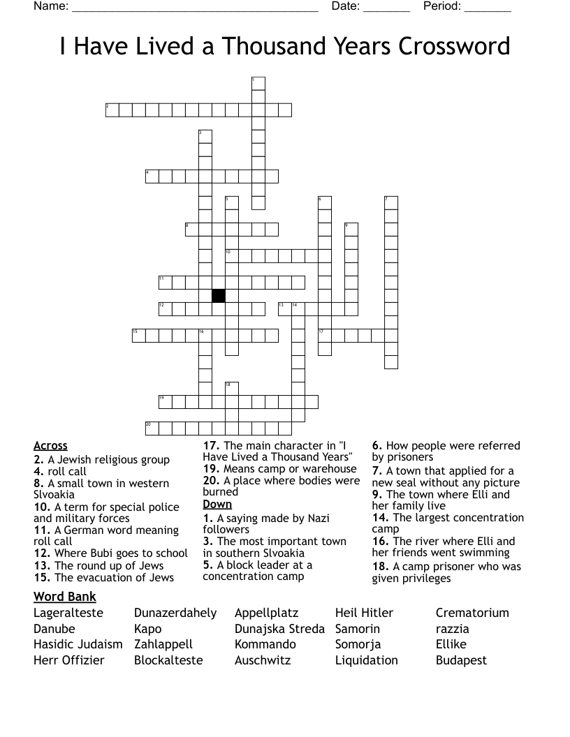 I Have Lived a Thousand Years Crossword