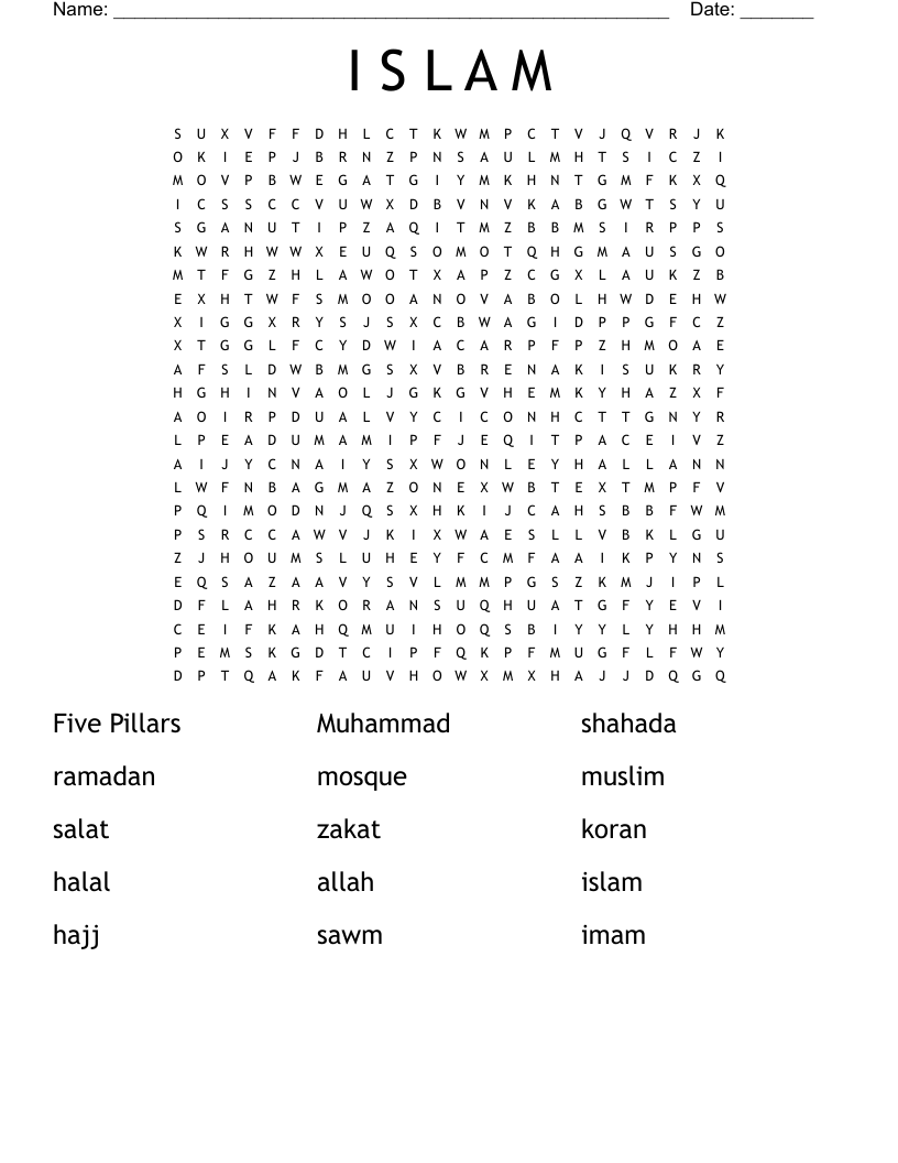 I S L A M  Word Search