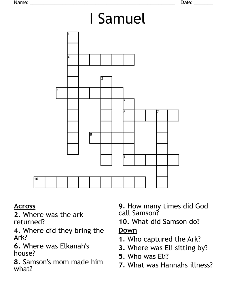 I Samuel Crossword