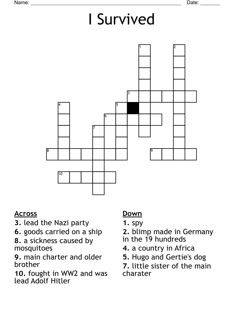 I Survived Crossword