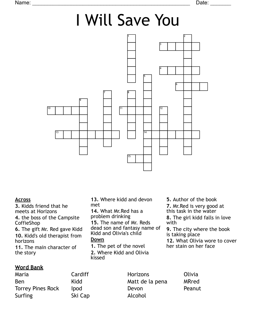 I Will Save You Crossword
