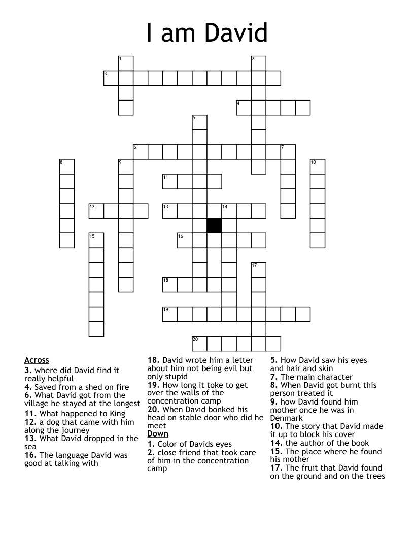 I am David Crossword