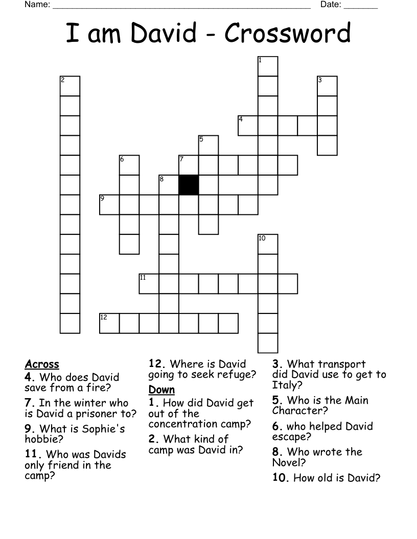 I am David - Crossword