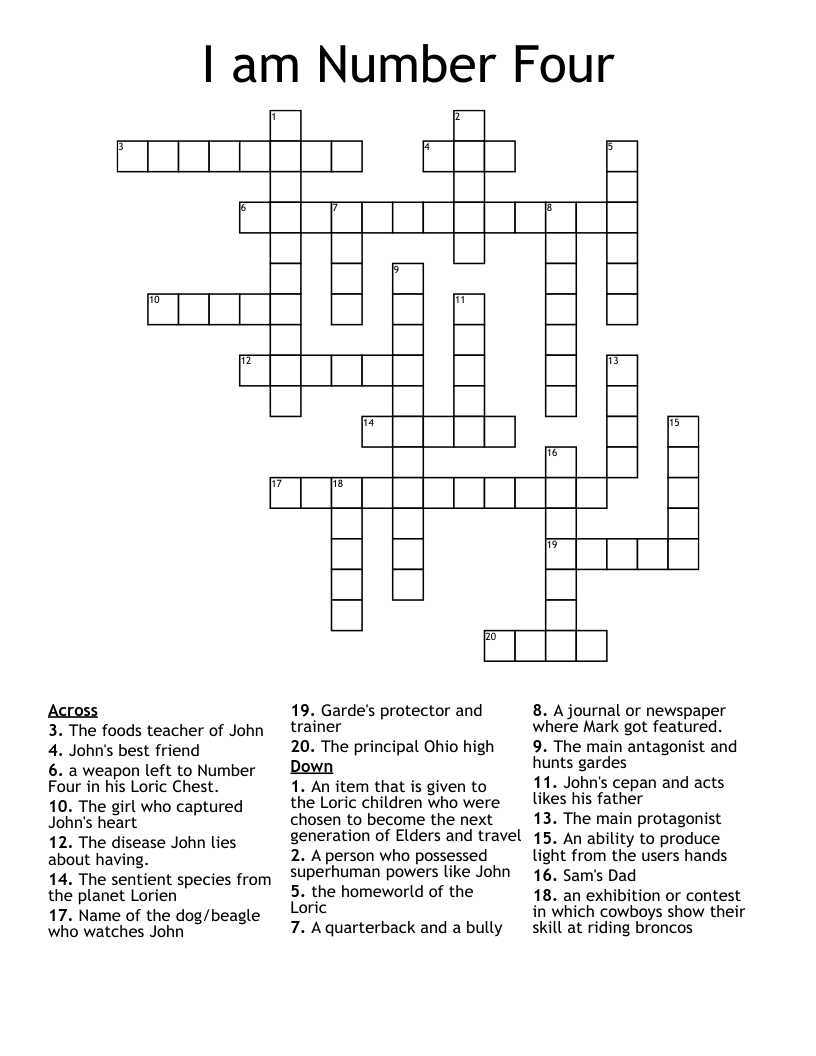 I am Number Four Crossword