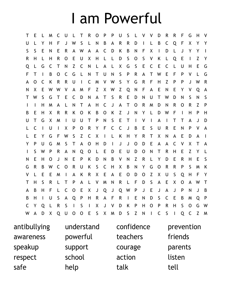 I am Powerful Word Search