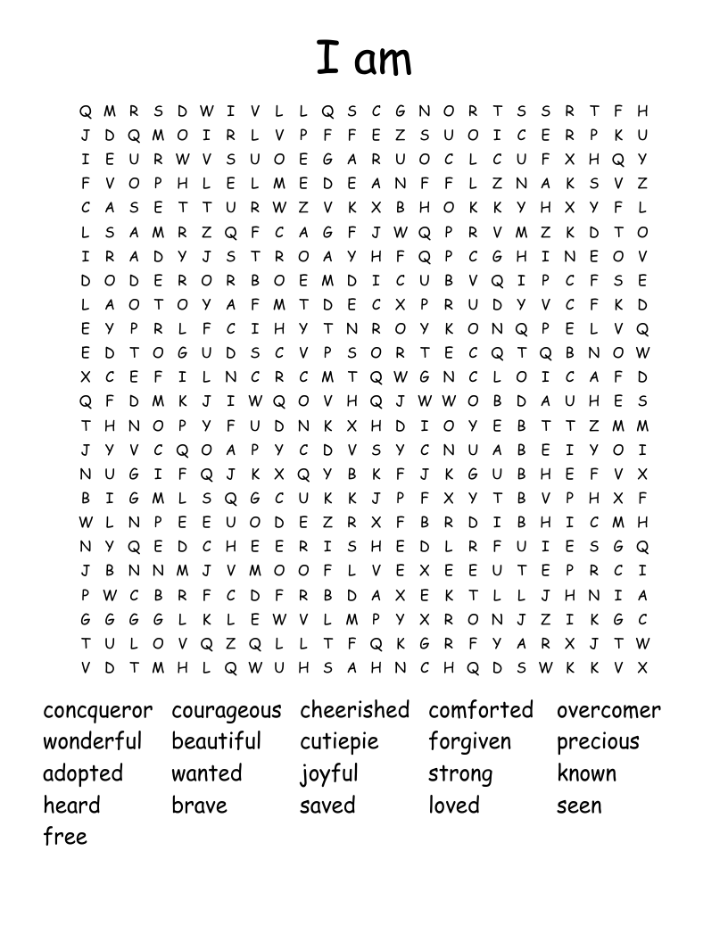 I am  Word Search