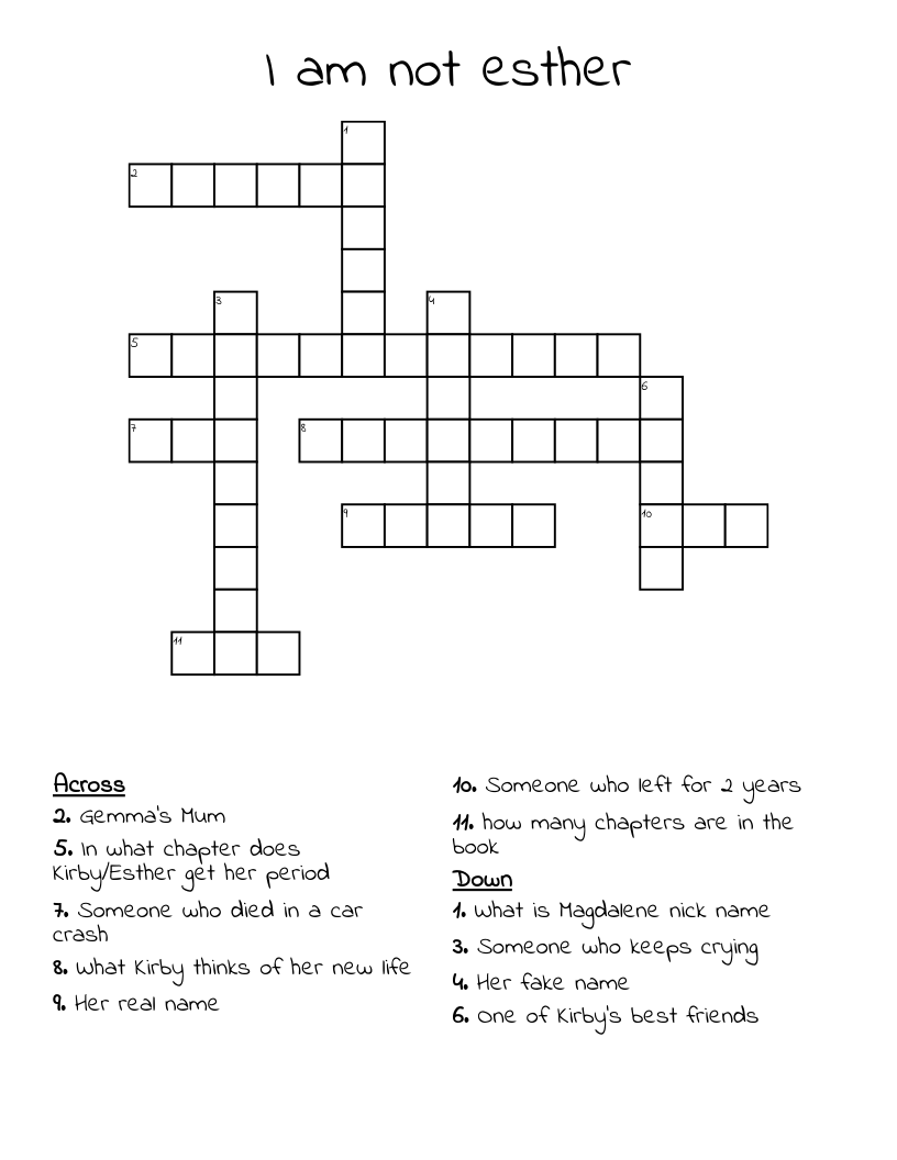I am not esther Crossword
