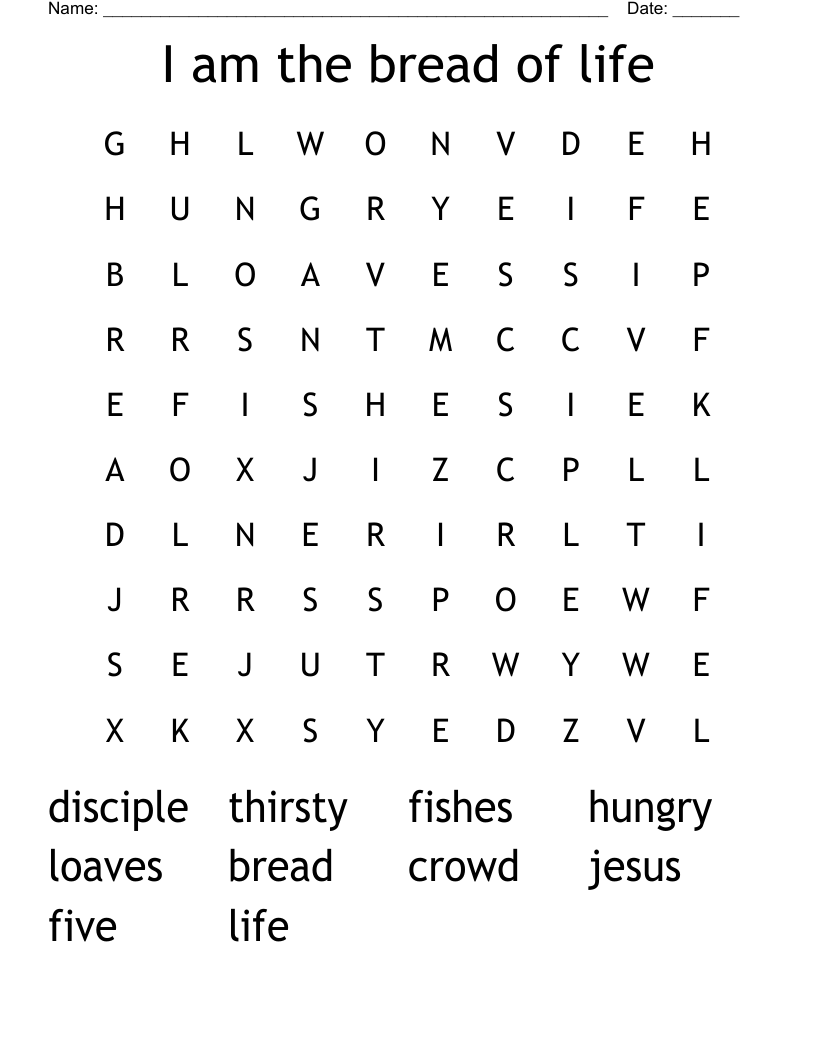 I am the bread of life Word Search