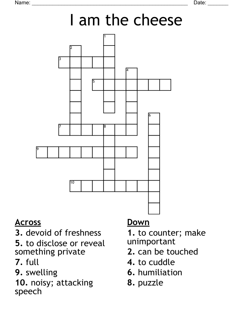 I am the cheese Crossword