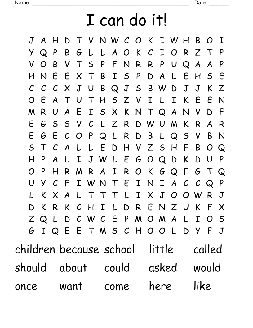 I can do it! Word Search