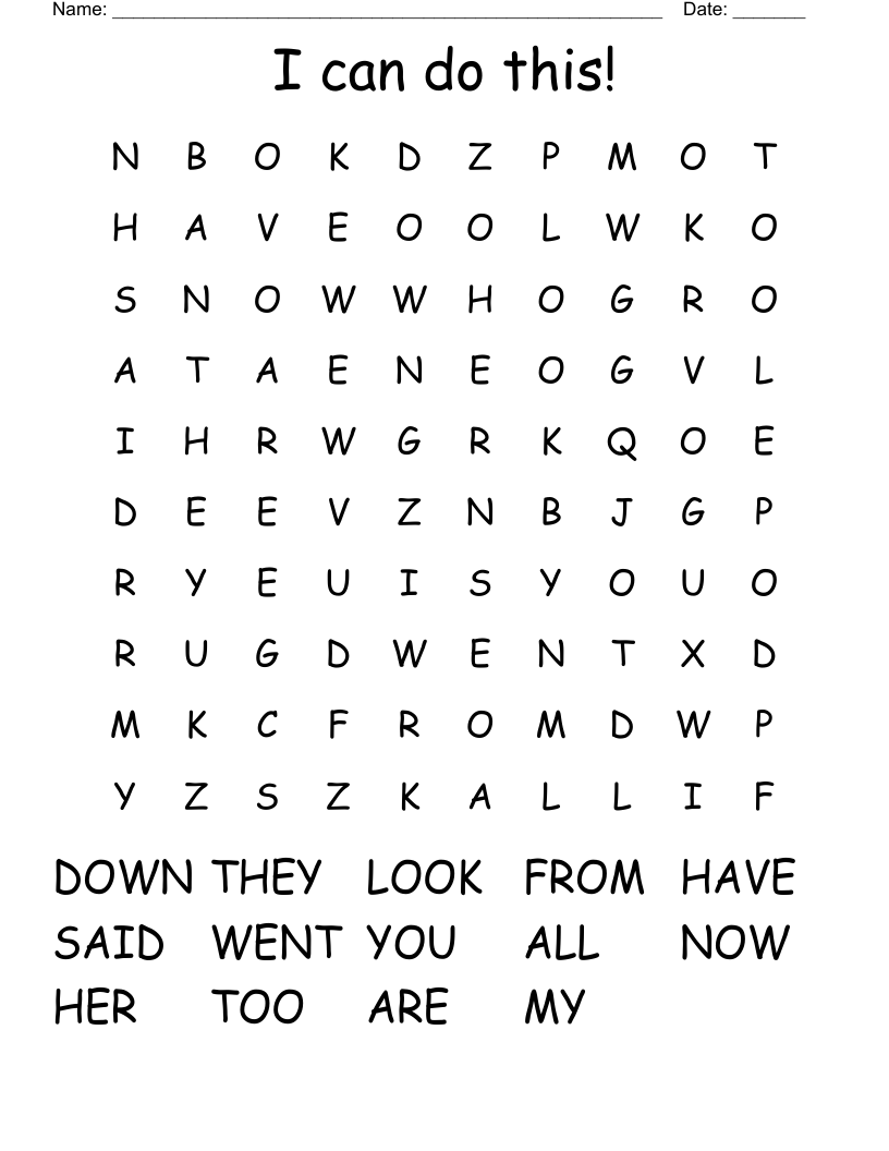 I can do this! Word Search