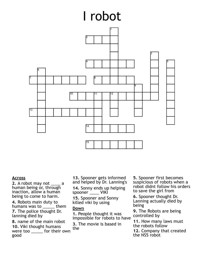 I robot Crossword