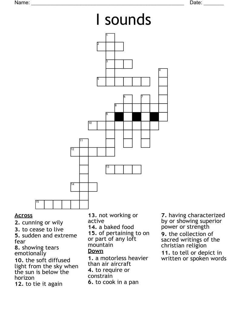 I sounds Crossword