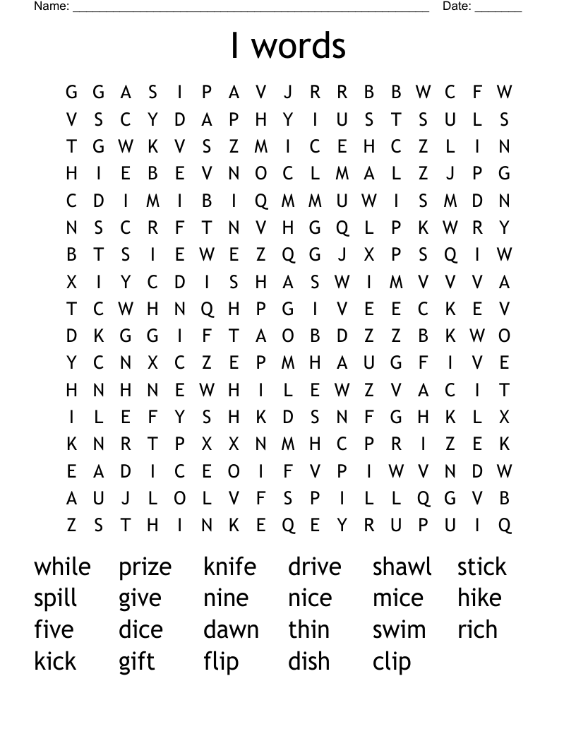 I words Word Search