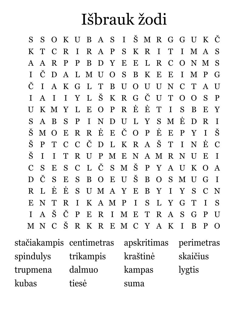 Išbrauk žodi Word Search