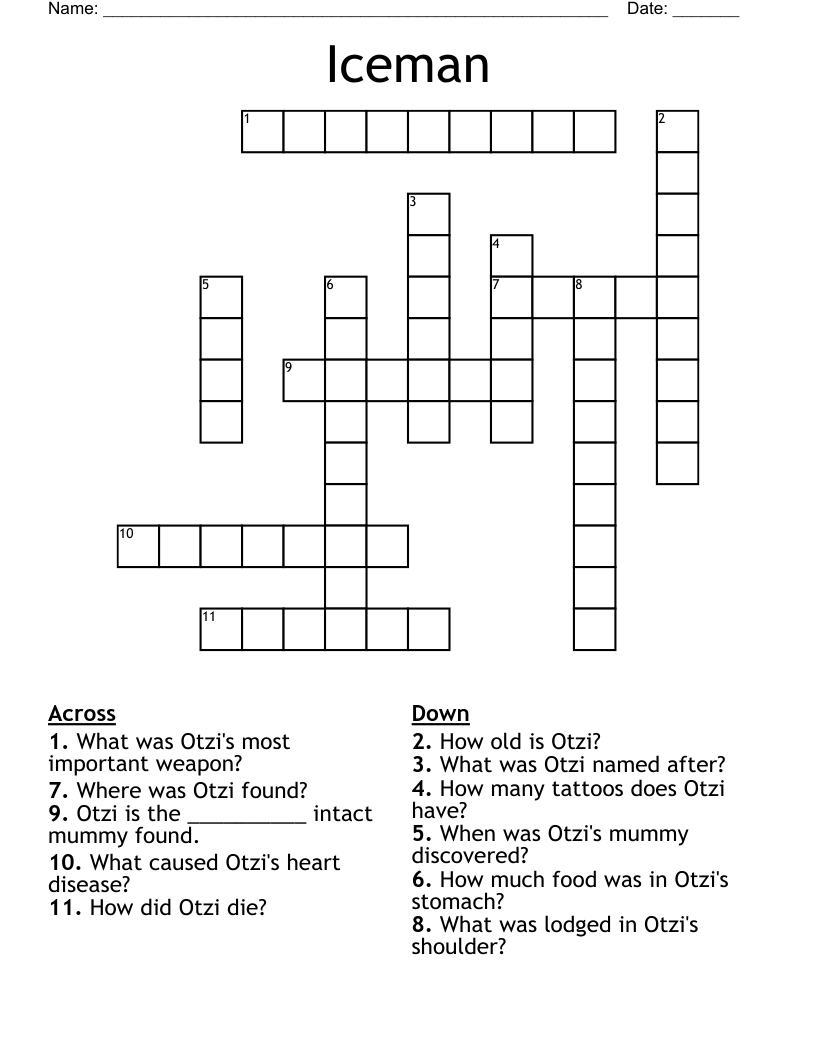 Iceman Crossword