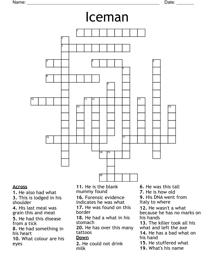 Iceman  Crossword