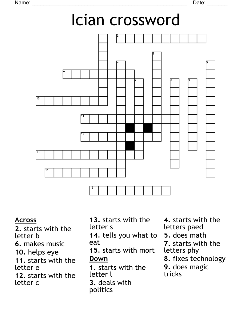 Ician crossword