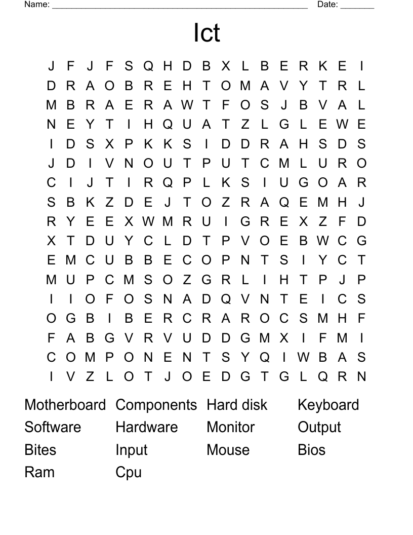 Ict  Word Search