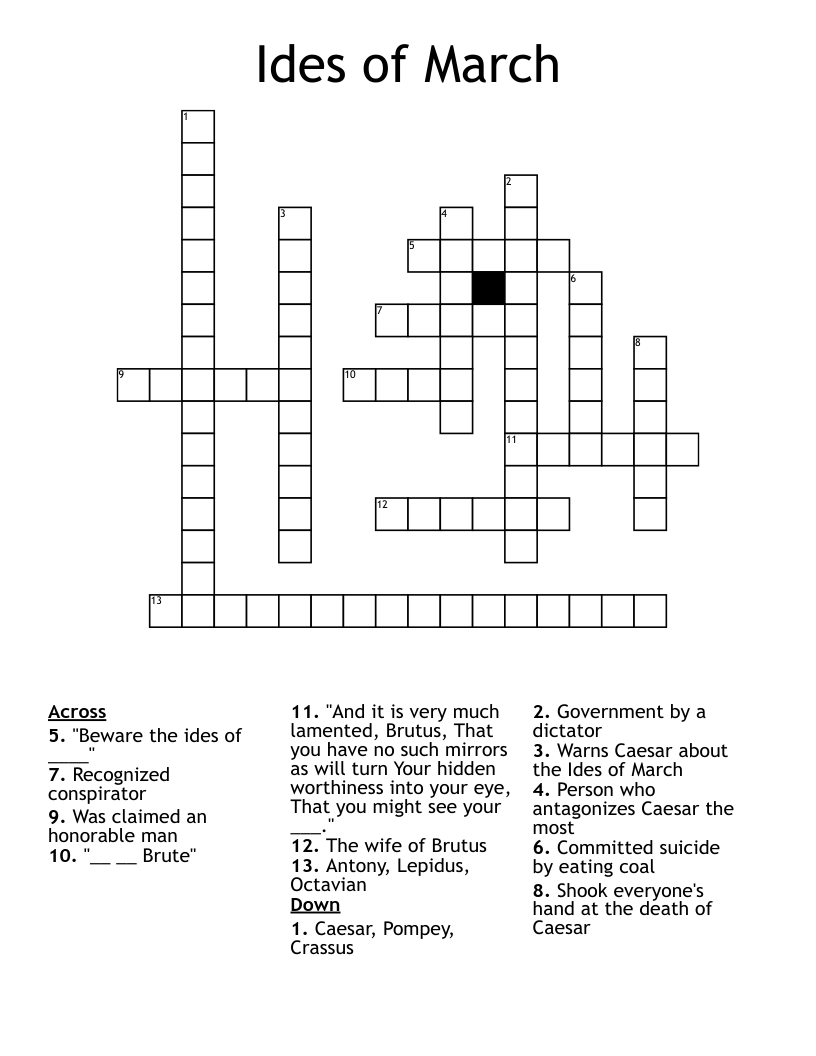 Ides of March Crossword