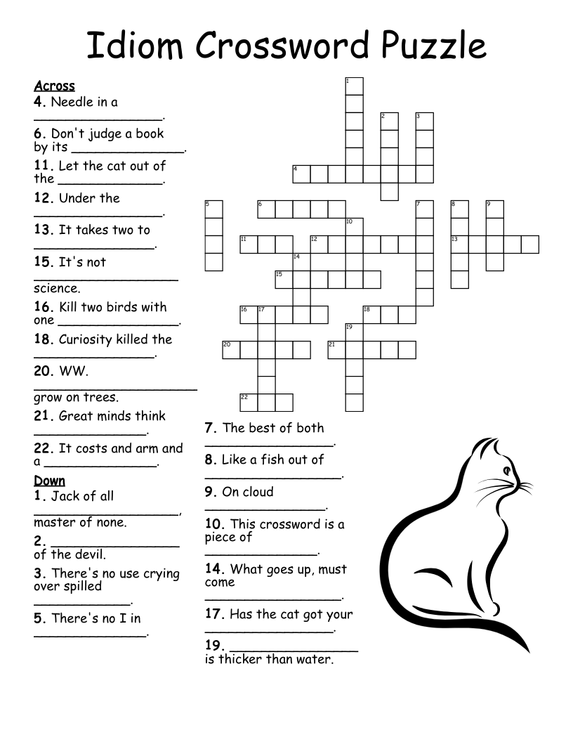 Idiom Crossword Puzzle