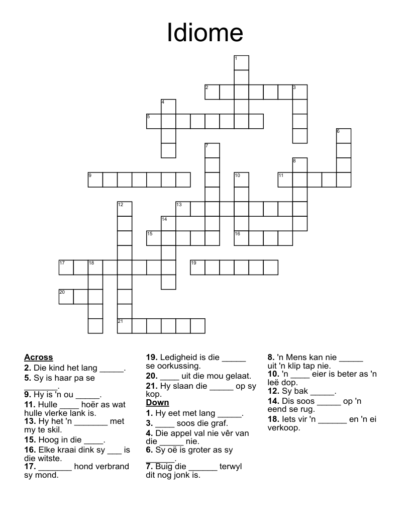 Idiome Crossword