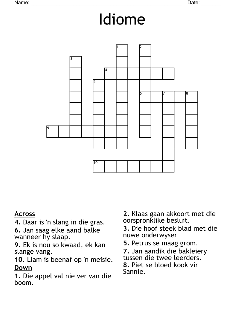 Idiome Crossword