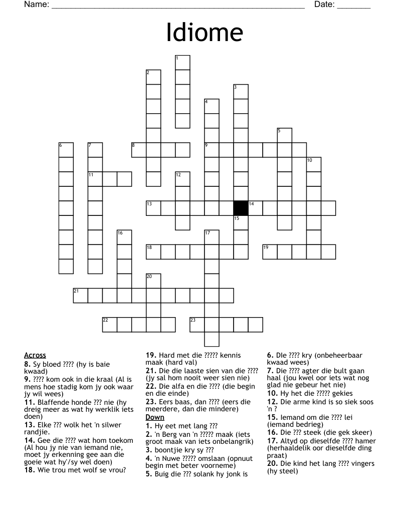 Idiome Crossword