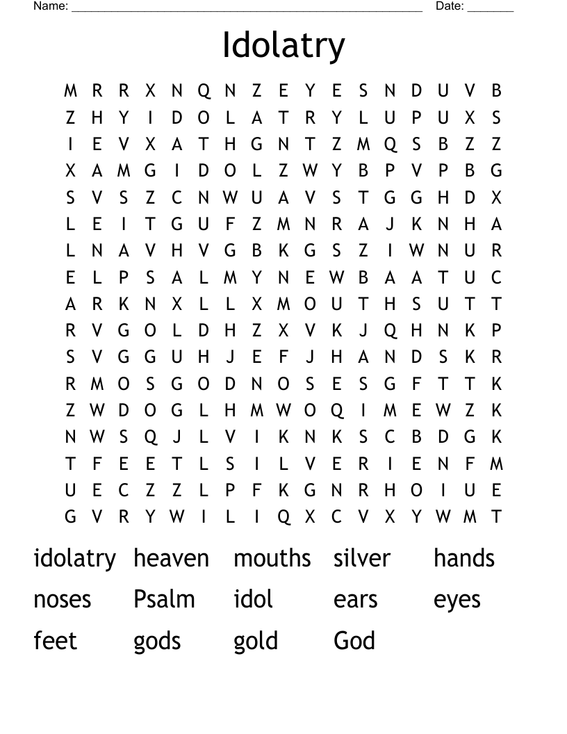 Idolatry Word Search