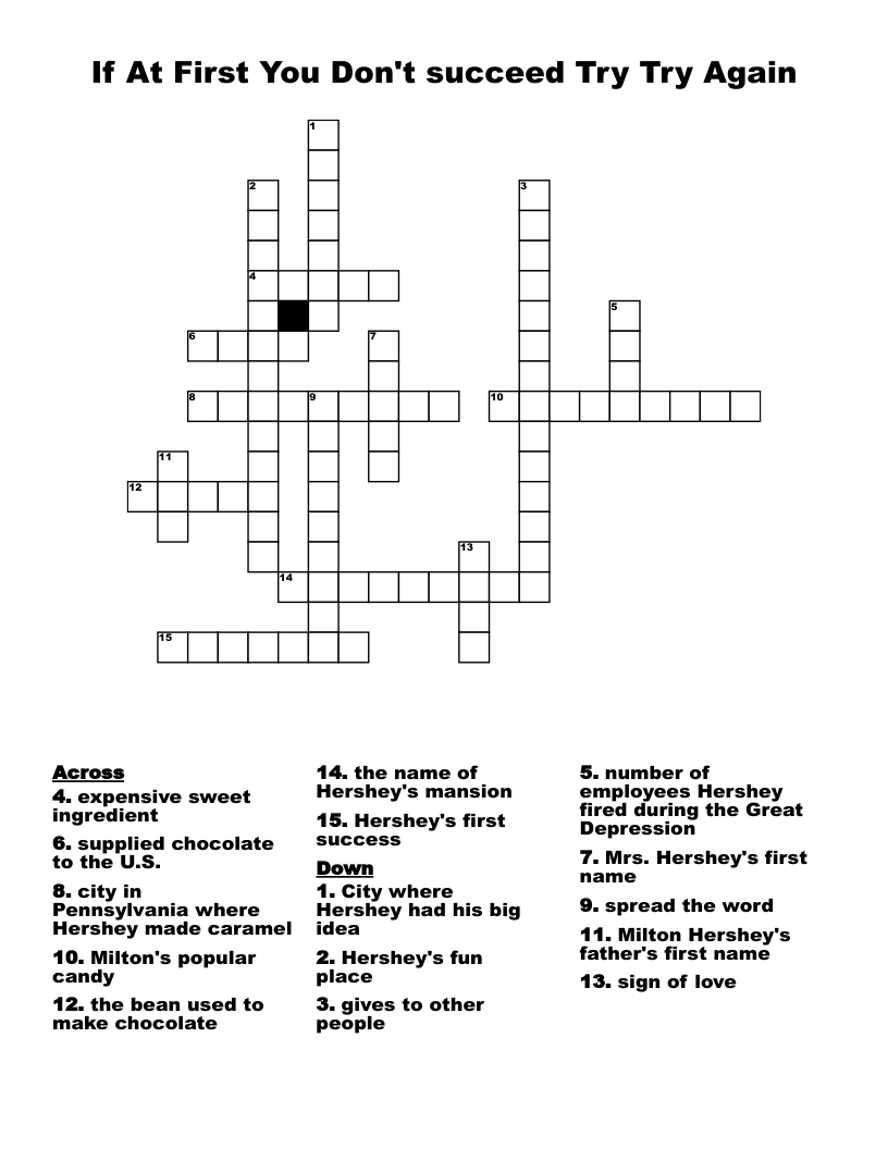 If At First You Don't succeed Try Try Again Crossword