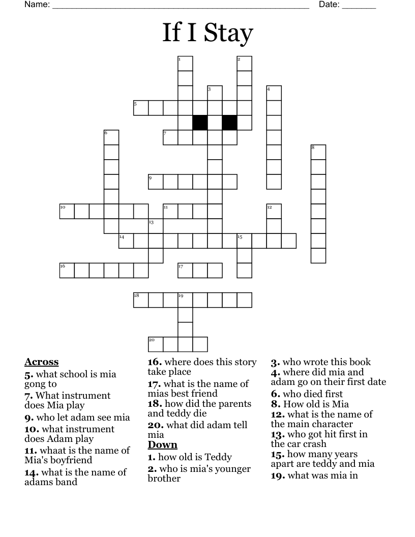 If I Stay Crossword