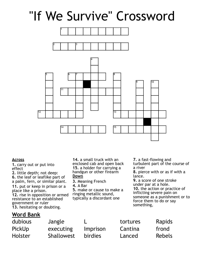 "If We Survive" Crossword