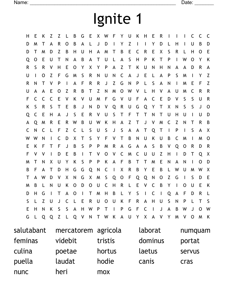Ignite 1 Word Search