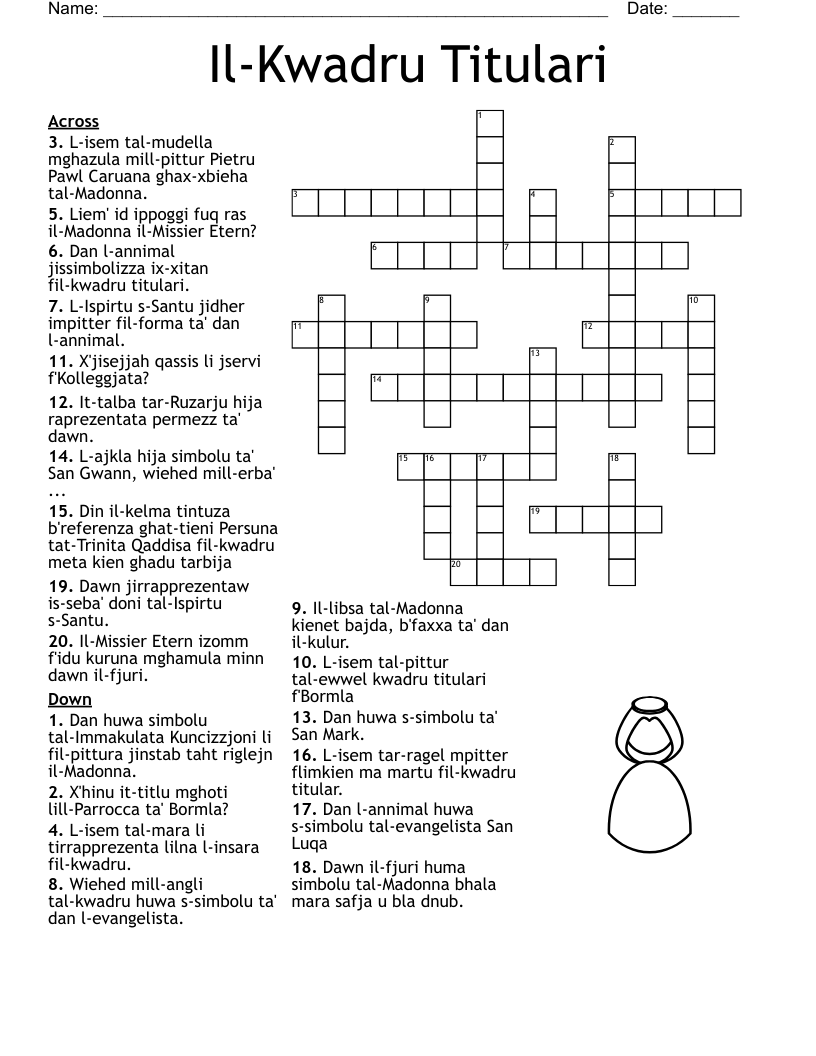 Il-Kwadru Titulari Crossword