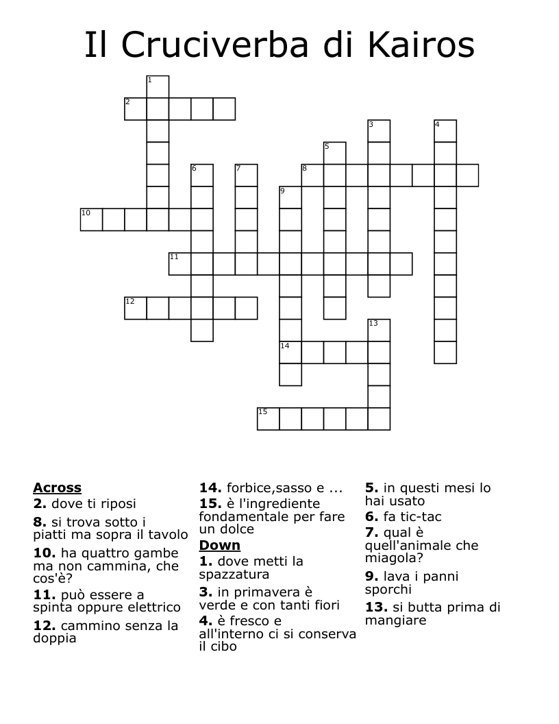 Il Cruciverba di Kairos Crossword