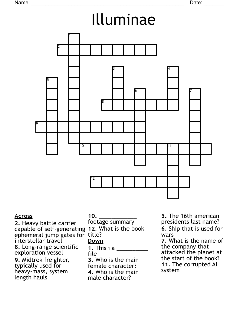 Illuminae Crossword