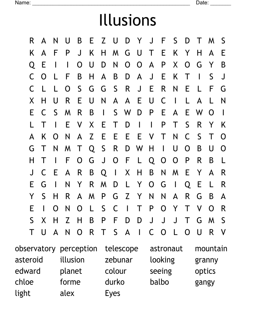 Illusions Word Search