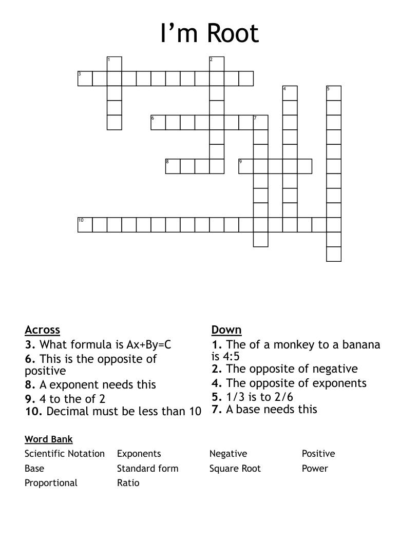 I’m Root  Crossword