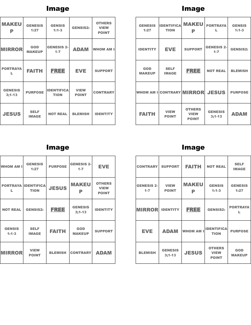 Image Bingo Cards