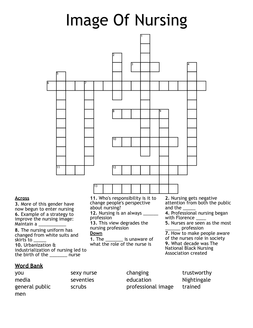 Image Of Nursing Crossword