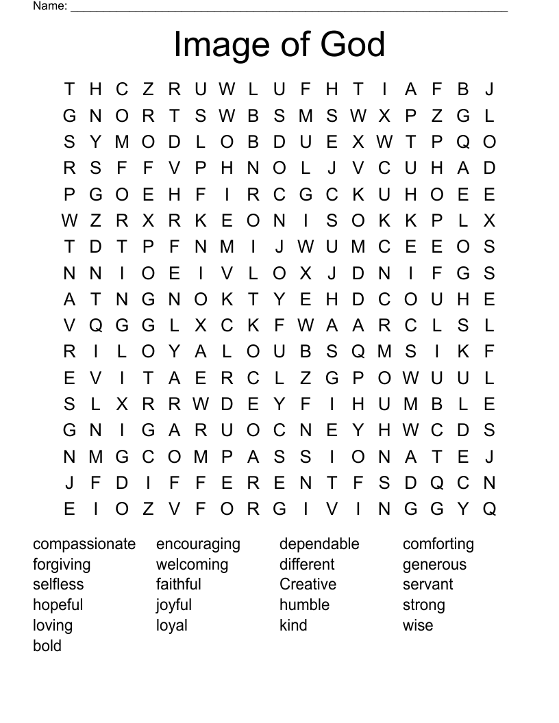 Image of God Word Search