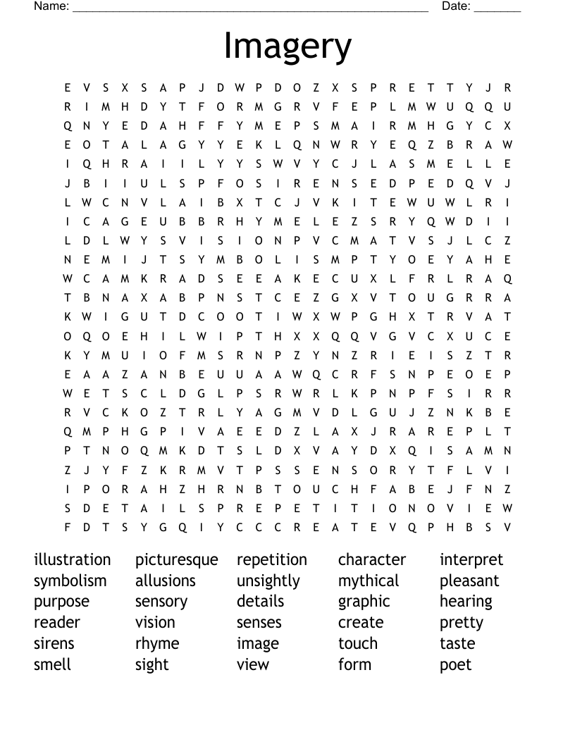 Imagery Word Search
