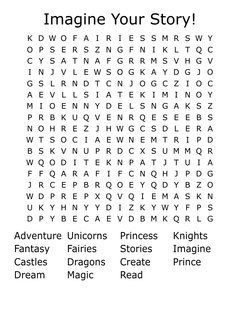 Imagine Your Story! Word Search