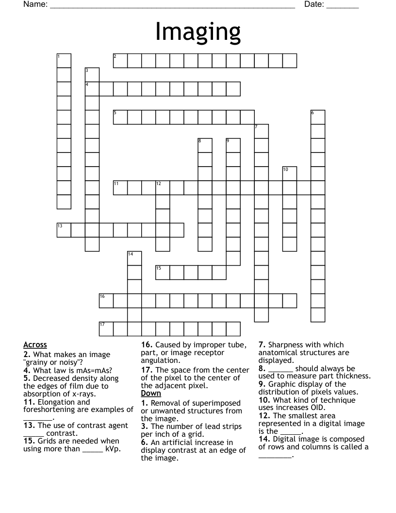 Imaging  Crossword