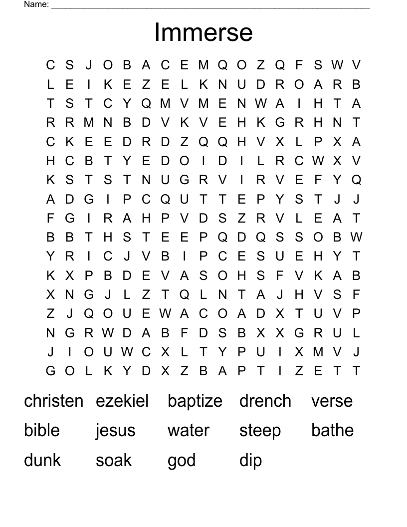 Immerse  Word Search