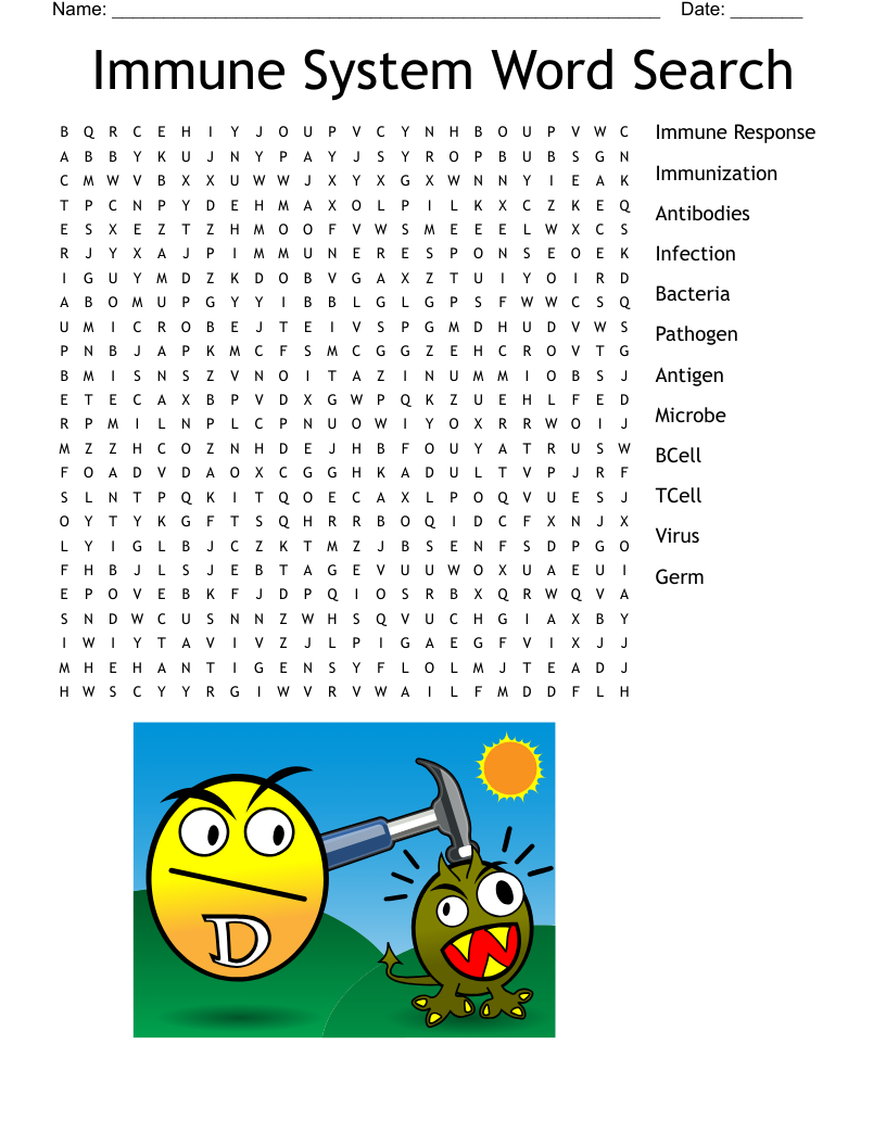 Immune System Word Search
