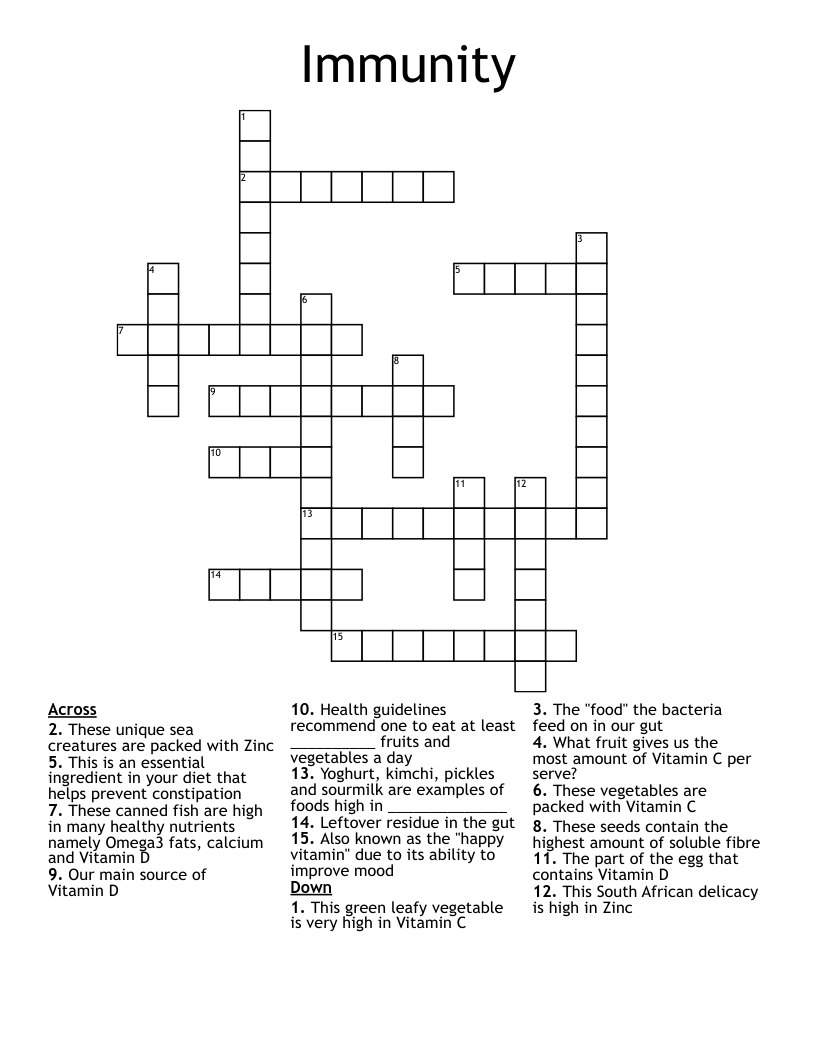 Immunity Crossword